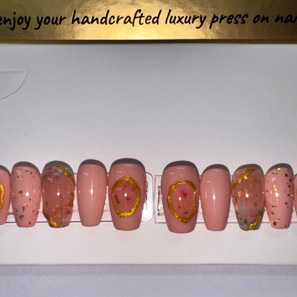 Flower Story Pt. 2 / Shape:Coffin - Length:Short / Set Size: Small of REUSABLE nails