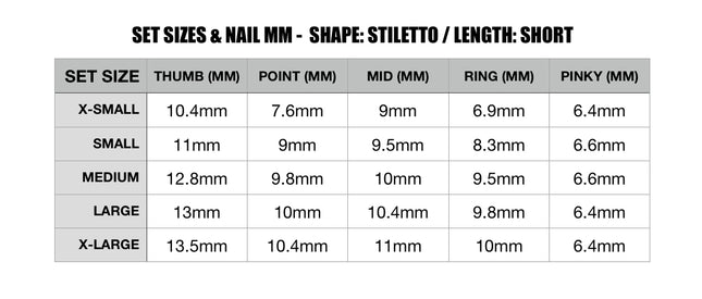 FLOWER STORY / Shape:Stiletto - Length:Short / Set of 10 Nails - REUSEABLE / Set Size XL