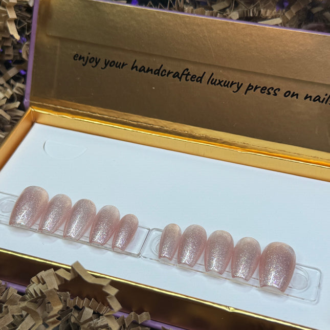 Sweet Angel / Set of 28 Nails / Shape:COFFIN - Length:SHORT