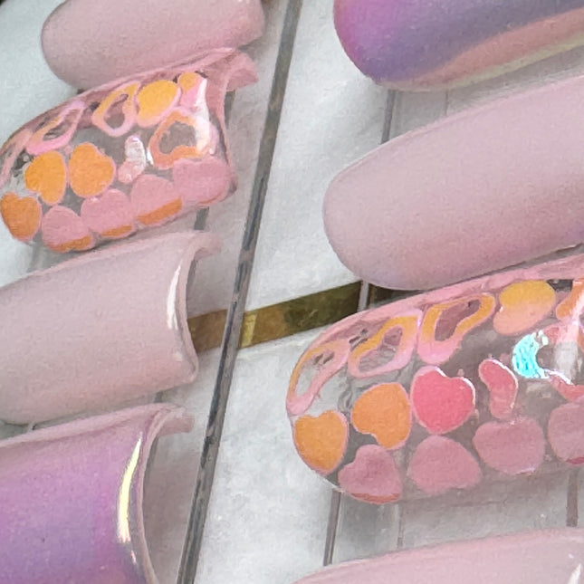 Luv is Luv: Shape/Square - Length/X-Short, 10 PCS reusable press-ons, Set Size: Small