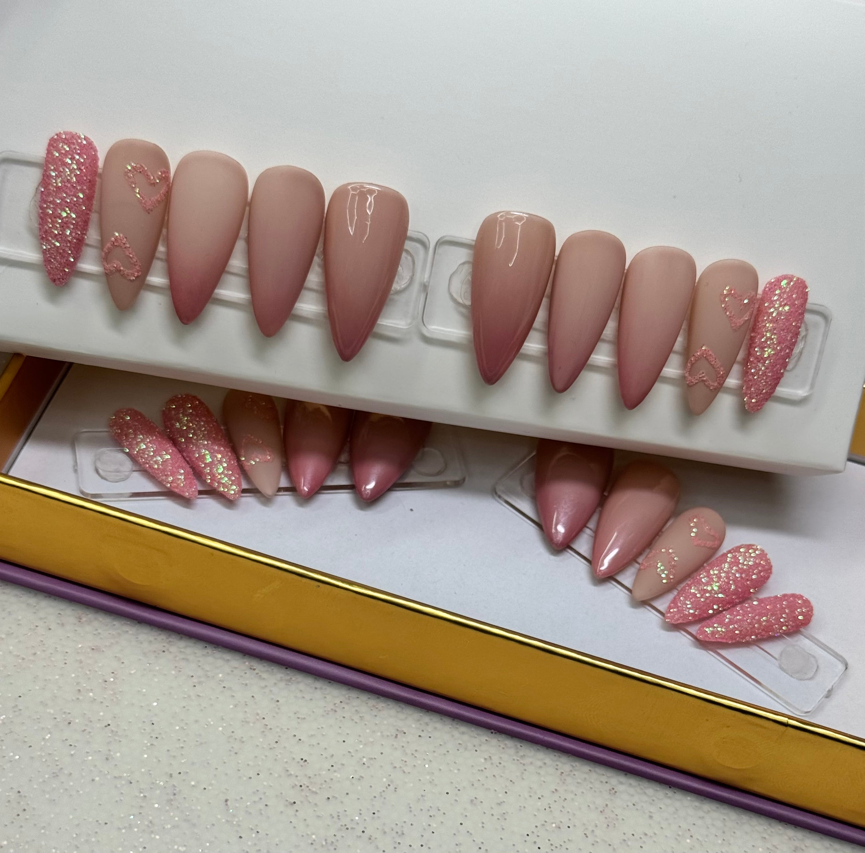 Me Time / 20PCS False Reusable Nails / Length:Medium, Shape:Stilettos