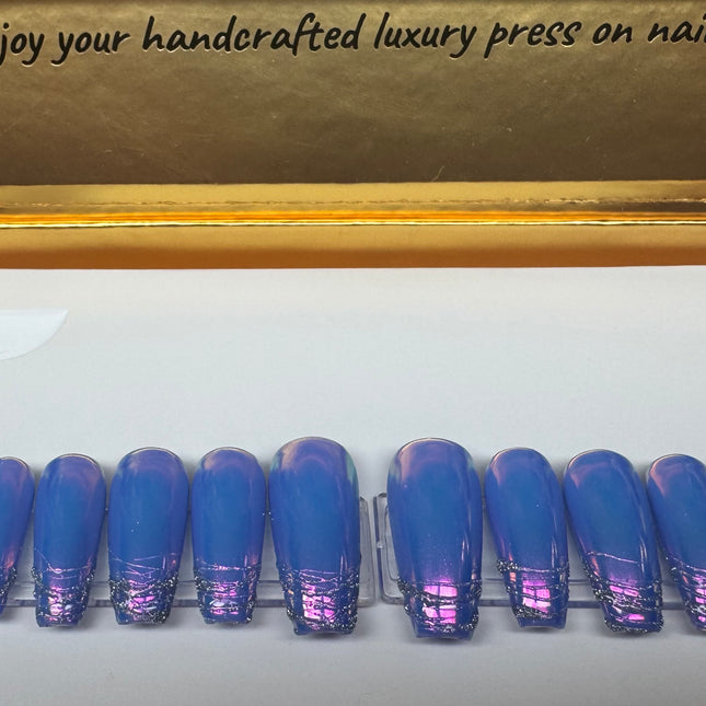 MoonliteNYC: Length/Medium, Shape/Coffin, 10 PCS reusable press-ons, Set Size: Small