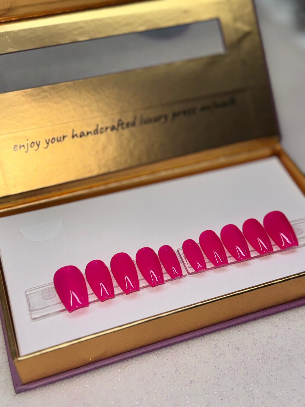 The City’s Pink - Short/Coffin - Set of 28 Reusable Press-ons (14 nail sizes for ea. hand)