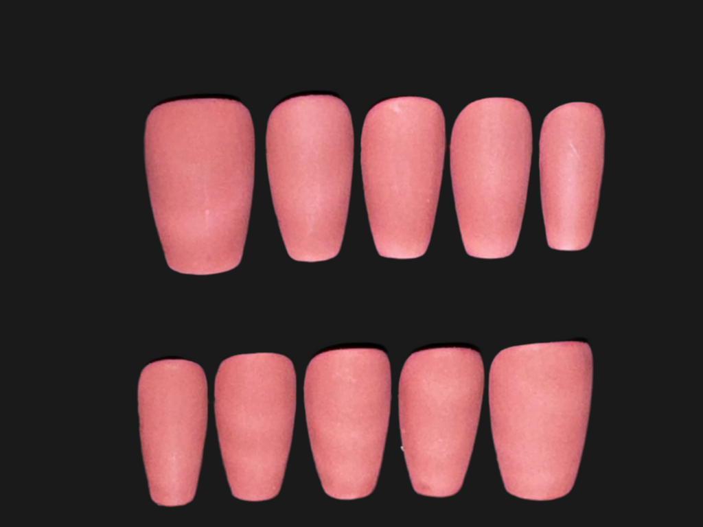MORNING MOCHA ROSE - Set of 28 Nails - Coffin/Short