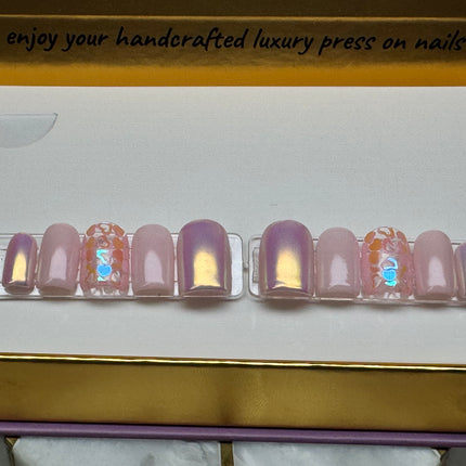 Luv is Luv: Shape/Square - Length/X-Short, 10 PCS reusable press-ons, Set Size: Small