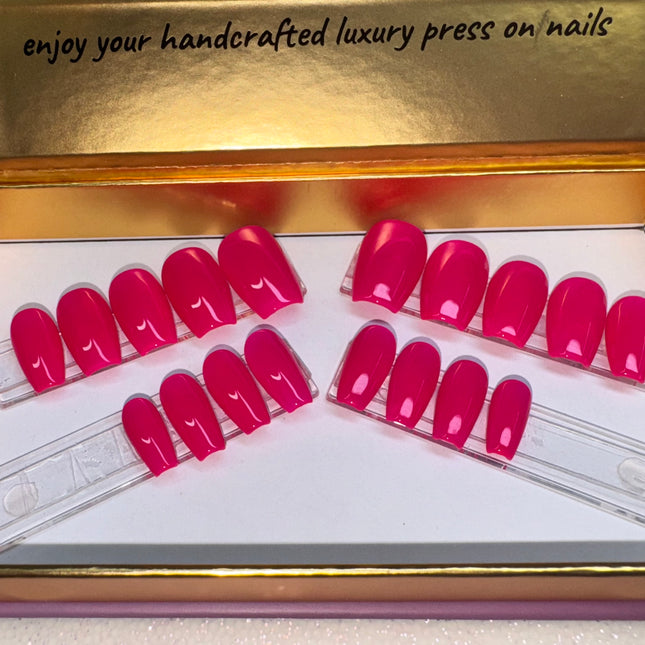 The City’s Pink - Short/Coffin - Set of 28 Reusable Press-ons (14 nail sizes for ea. hand)