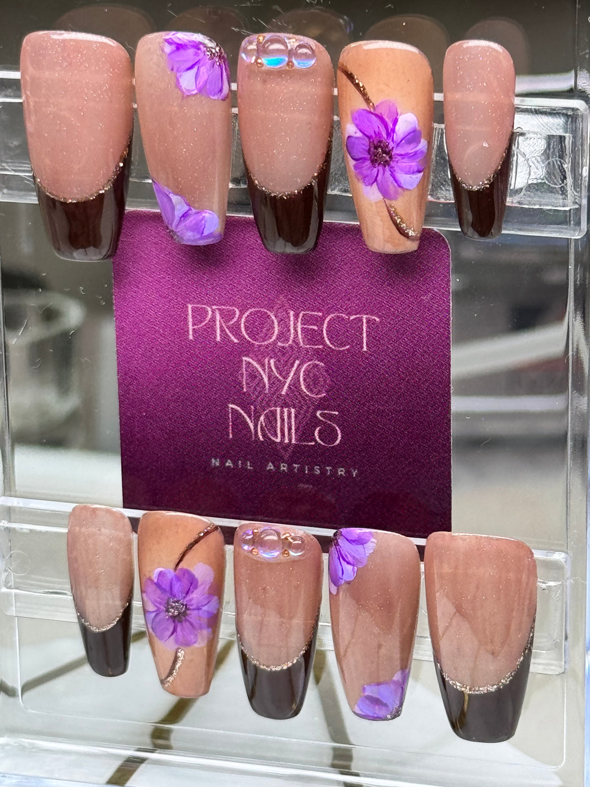 Fall Bound / Shape:Coffin - Length:Medium/ Set Size:Medium / Reusable False nails