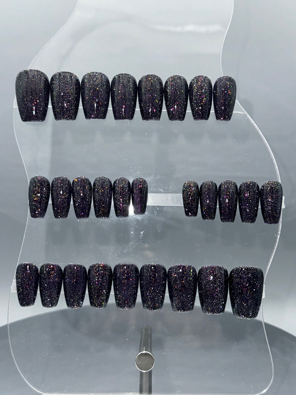 DARK LAVA LUMINOUS - Set of 28 Nails - Coffin/Short