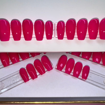 The City’s Pink - Short/Coffin - Set of 28 Reusable Press-ons (14 nail sizes for ea. hand)