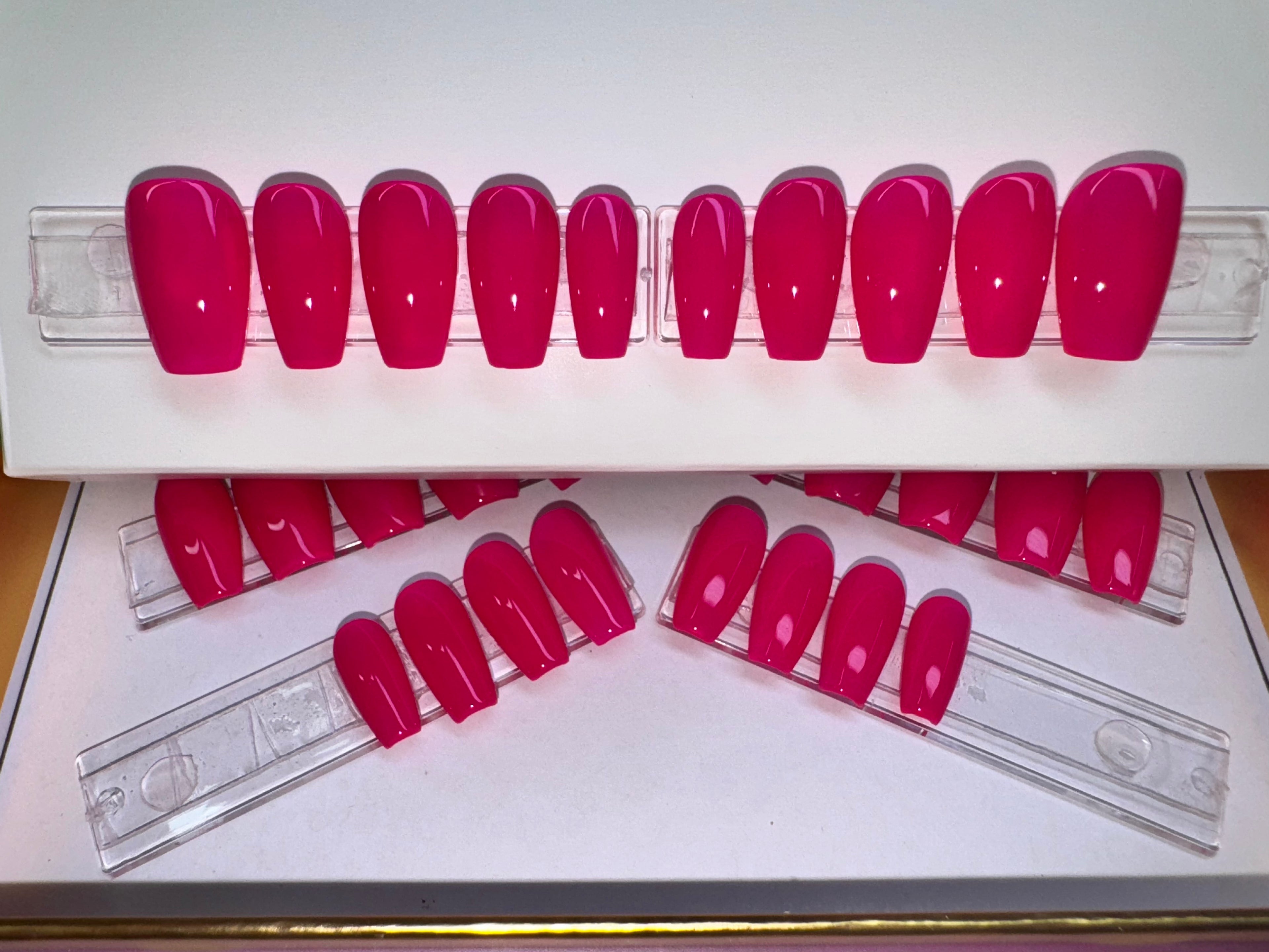 The City’s Pink - Short/Coffin - Set of 28 Reusable Press-ons (14 nail sizes for ea. hand)