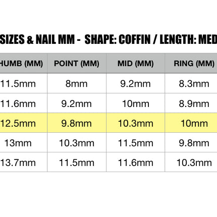 Fall Bound / Shape:Coffin - Length:Medium/ Set Size:Medium / Reusable False nails