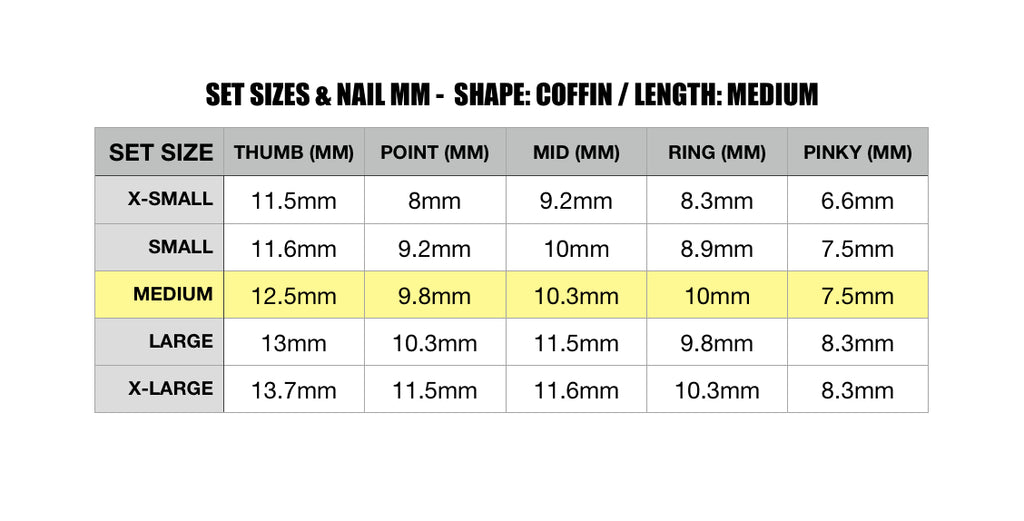Fall Bound / Shape:Coffin - Length:Medium/ Set Size:Medium / Reusable False nails