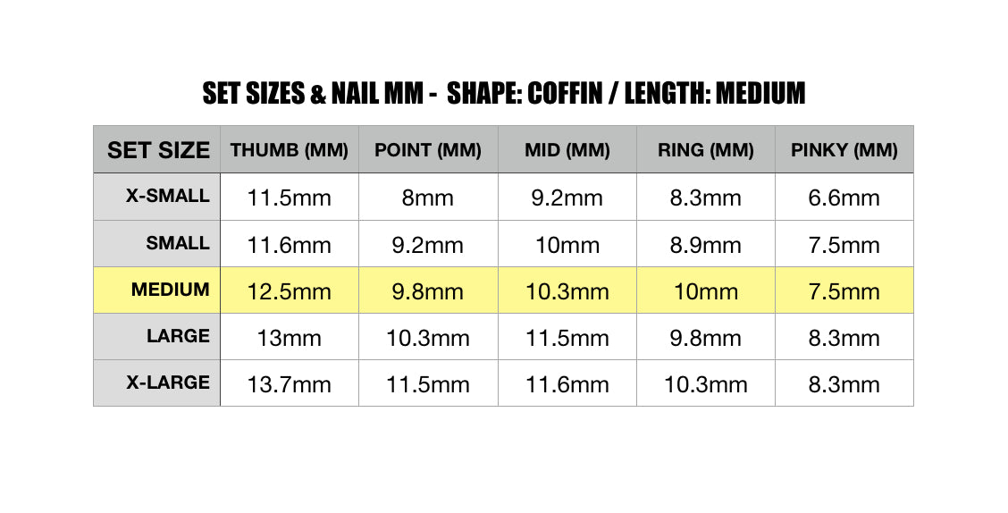 Fall Bound / Shape:Coffin - Length:Medium/ Set Size:Medium / Reusable False nails