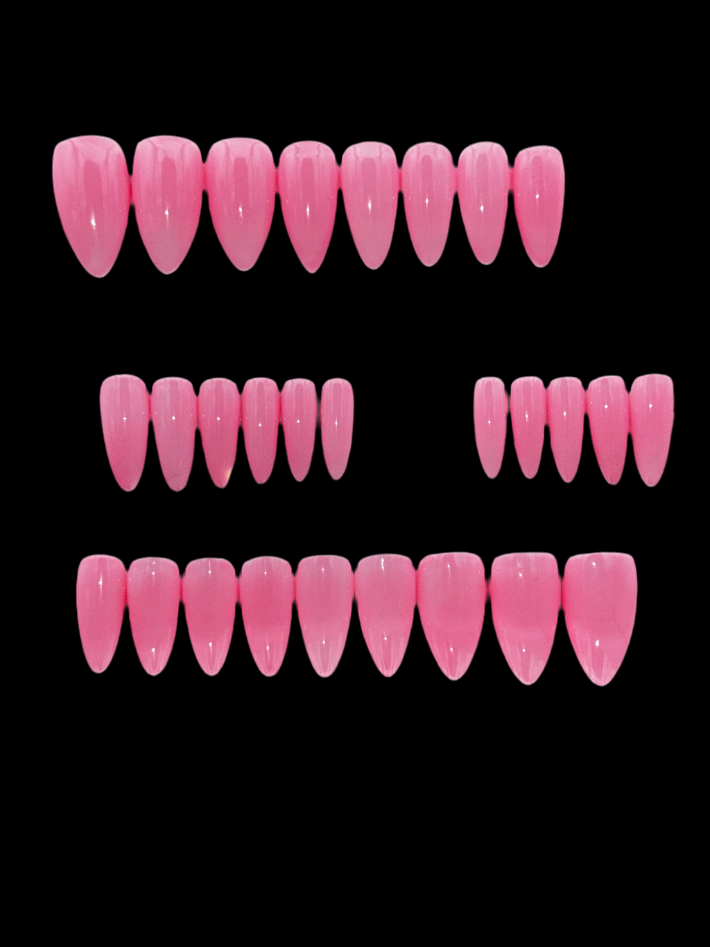 PINK KISSES - Set of 28 Nails - Stiletto/Short