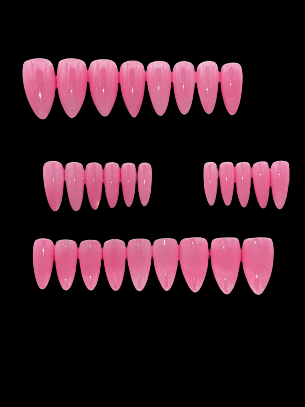 PINK KISSES - Set of 28 Nails - Stiletto/Short