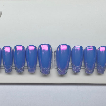 MoonliteNYC: Length/Medium, Shape/Coffin, 10 PCS reusable press-ons, Set Size: Small