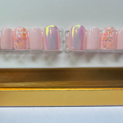 Luv is Luv: Shape/Square - Length/X-Short, 10 PCS reusable press-ons, Set Size: Small