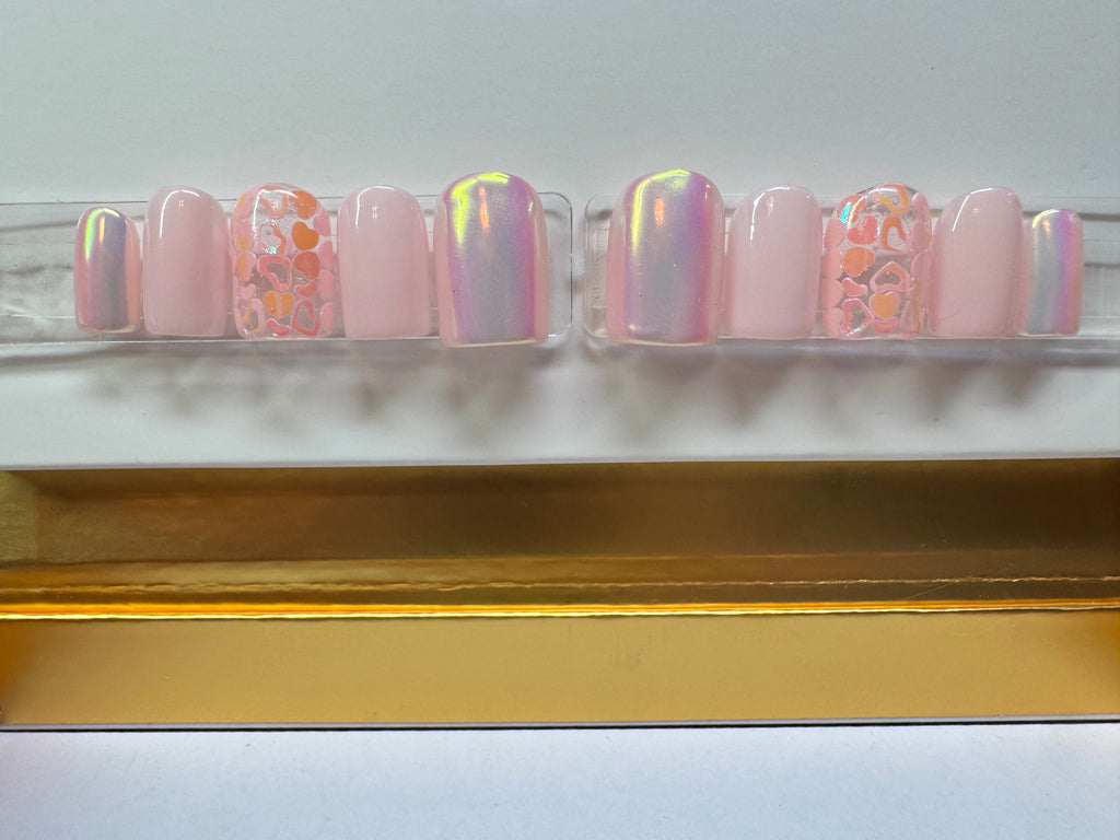 Luv is Luv: Shape/Square - Length/X-Short, 10 PCS reusable press-ons, Set Size: Small