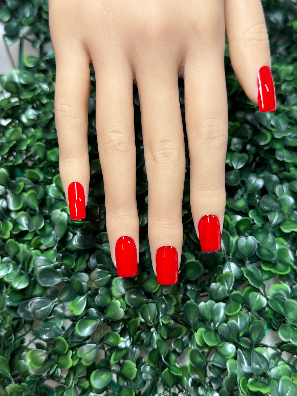 RED CLASSICS - Shape: SQUARE/Length:MEDIUM - SET OF 28 NAILS (14 size options for ea. hand)