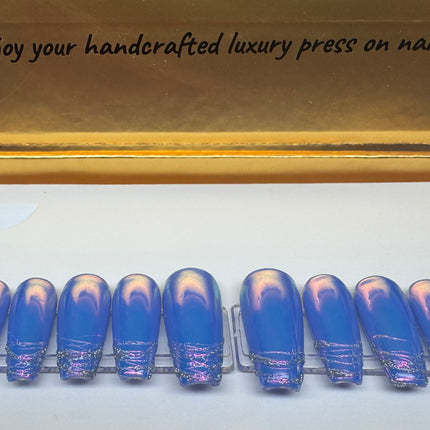 MoonliteNYC: Length/Medium, Shape/Coffin, 10 PCS reusable press-ons, Set Size: Small