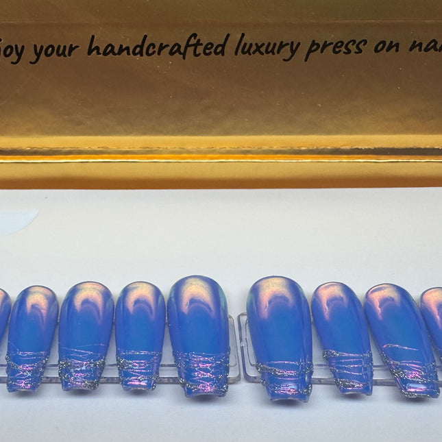MoonliteNYC: Length/Medium, Shape/Coffin, 10 PCS reusable press-ons, Set Size: Small