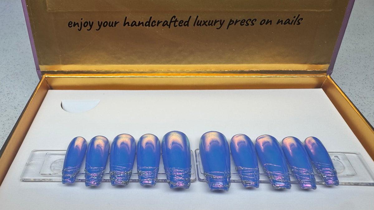 MoonliteNYC: Length/Medium, Shape/Coffin, 10 PCS reusable press-ons, Set Size: Small