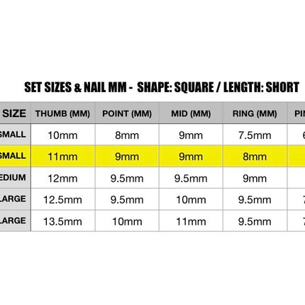 Chained Hearts - Square/Short - Set Size: Small - 10 press-on nails