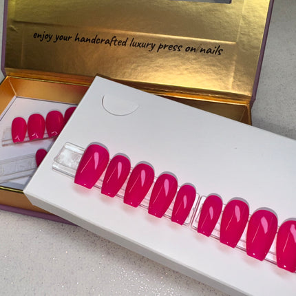 The City’s Pink - Short/Coffin - Set of 28 Reusable Press-ons (14 nail sizes for ea. hand)
