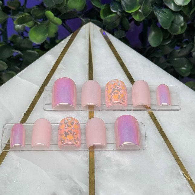 Luv is Luv: Shape/Square - Length/X-Short, 10 PCS reusable press-ons, Set Size: Small