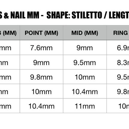 FLOWER STORY / Shape:Stiletto - Length:Short / Set of 10 Nails - REUSEABLE / Set Size XL