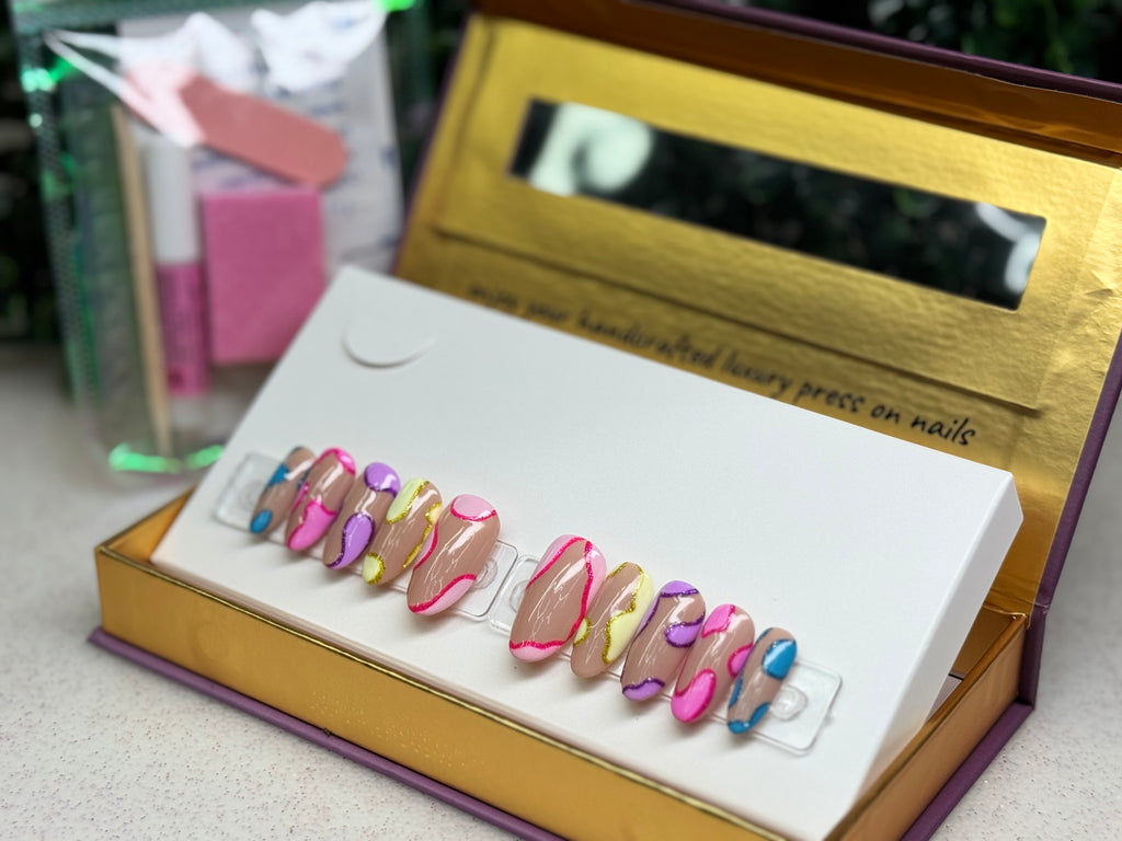 Color Code / Shape: Round - Length: Medium / Set Size: Medium/ Reusable set of 10 nails ￼