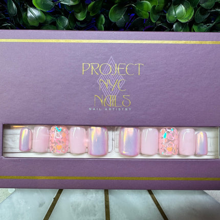 Luv is Luv: Shape/Square - Length/X-Short, 10 PCS reusable press-ons, Set Size: Small