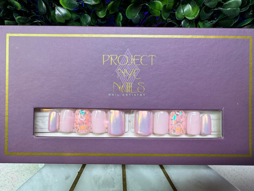 Luv is Luv: Shape/Square - Length/X-Short, 10 PCS reusable press-ons, Set Size: Small
