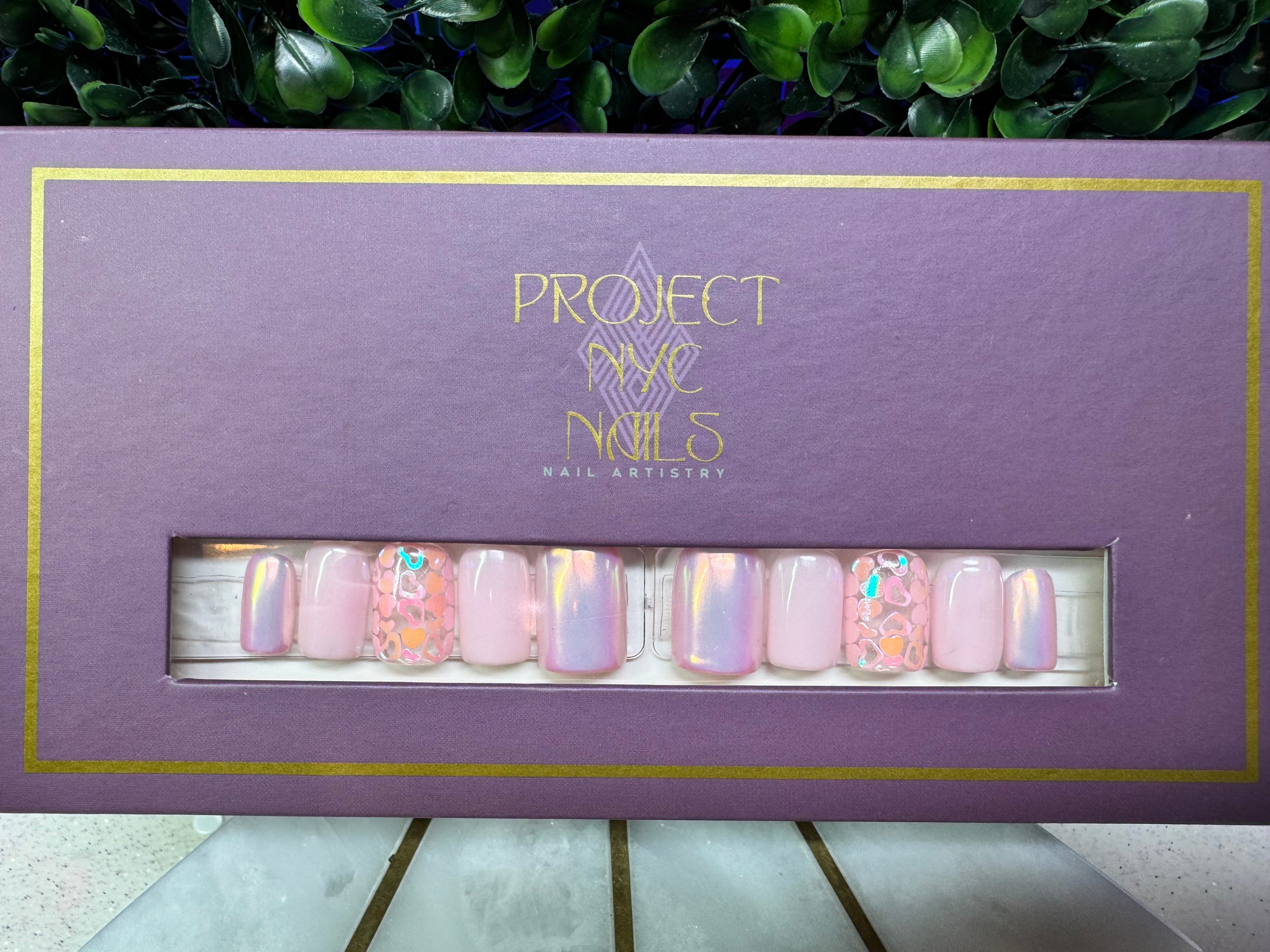 Luv is Luv: Shape/Square - Length/X-Short, 10 PCS reusable press-ons, Set Size: Small