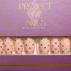 Rainbow Skittles Set size: Medium / Shape: Stiletto / Length: Medium, Reusable press-on nails, 10 PCS