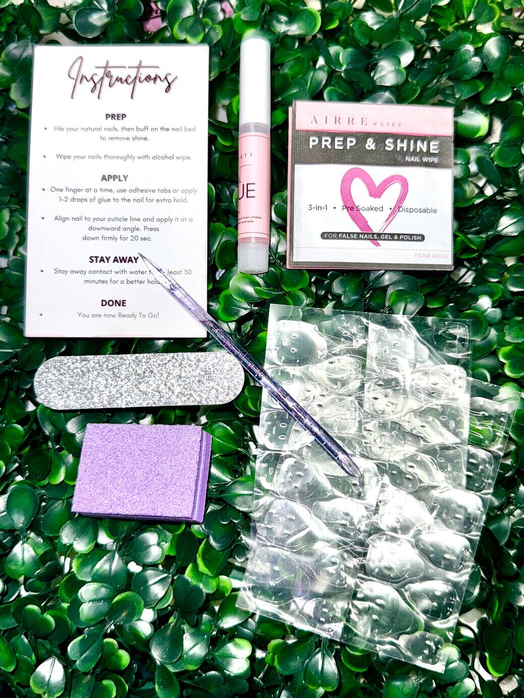 PREP PACKAGE COMES WITH EVERY NAIL SET