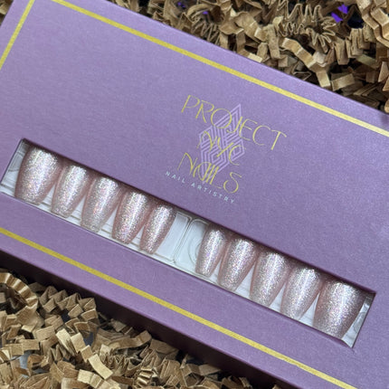 Sweet Angel -  Set of 28 Nails - COFFIN/SHORT (or order any short/shape)