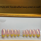 French Chrome Lemonade - Shape:Round  - Length:Med / Set Size:Small / Set of 10 Reusable Nails