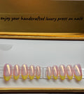 French Chrome Lemonade - Shape:Round  - Length:Med / Set Size:Small / Set of 10 Reusable Nails